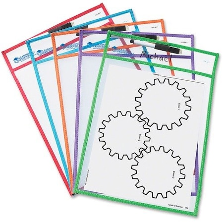 Learning Resources POCKETS, WRITEANDWIPE, 5PK LRNLER0477